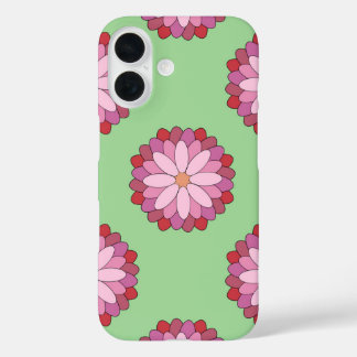 Pastel Pink Green Asian Medallion Floral  iPhone 16 Case