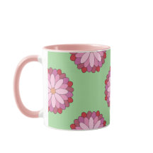 Pastel Pink Green Asian Medallion Floral 