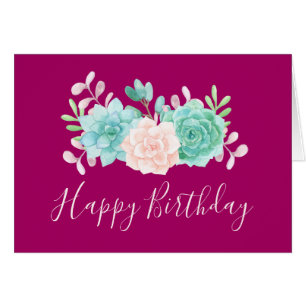 Pastel Pink & Green Floral Bouquet Birthday
