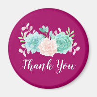 Pastel Pink & Green Floral Bouquet on Magenta Back