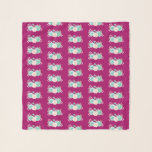 Pastel Pink & Green Floral Bouquet Pattern Scarf<br><div class="desc">A chiffon scarf with a pattern designed on a magenta background. Pretty pastel watercolor flower bouquet. The flowers,  leaves and sprigs are pastel pink and green. Created with watercolor paint and digitised. Fresh and summery.</div>