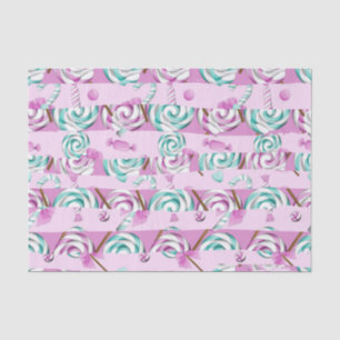 PASTEL PINK & GREEN LOLLIPOPS TISSUE PAPER