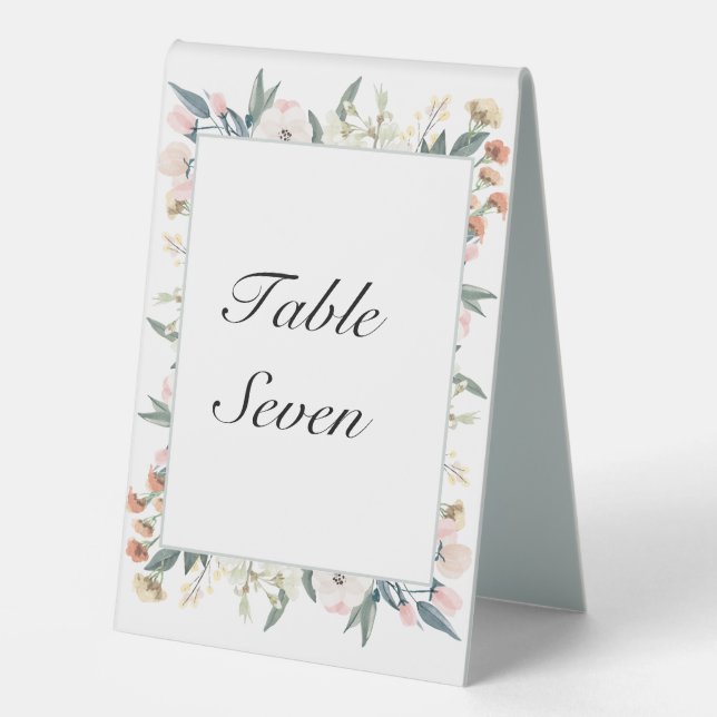 Pastel Pink Green Sage Floral Wedding Welcome (Front)