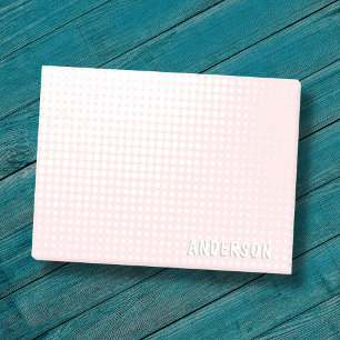 Pastel pink halftone gradient chic custom name post-it notes