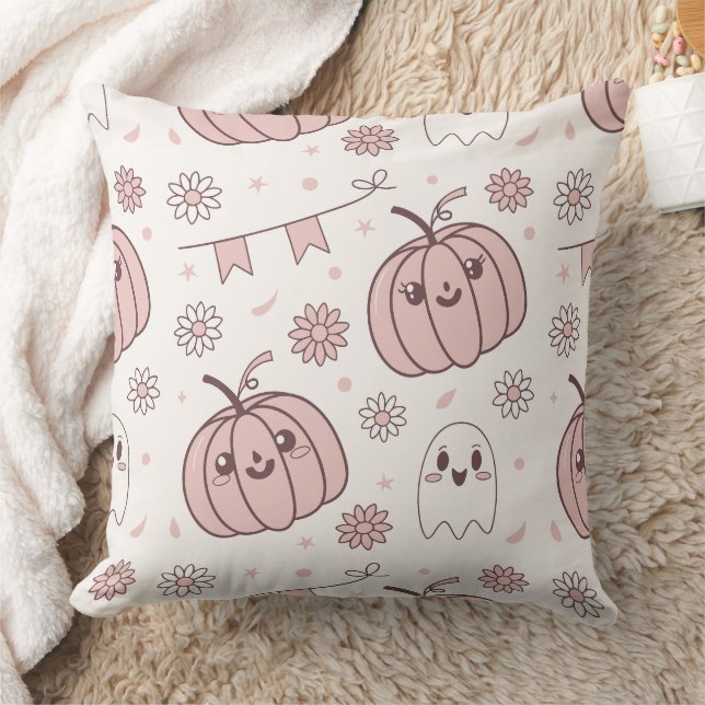 Pastel Pink Halloween Seamless Pattern (2) Cushion (Blanket)