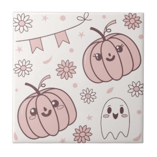 Pastel Pink Halloween Seamless Pattern (2) Tile
