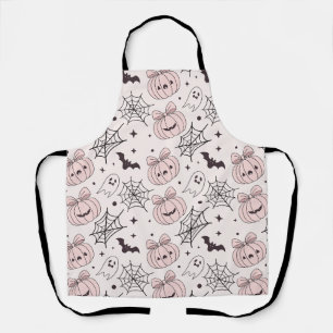 Pastel Pink Halloween Seamless Pattern (5) Apron