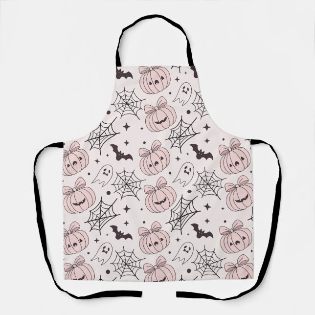 Pastel Pink Halloween Seamless Pattern (5) Apron (Front)