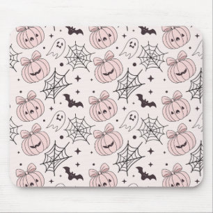 Pastel Pink Halloween Seamless Pattern (5) Mouse Mat