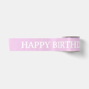 Pastel Pink Happy Birthday Girl 1st Birthday Satin Ribbon