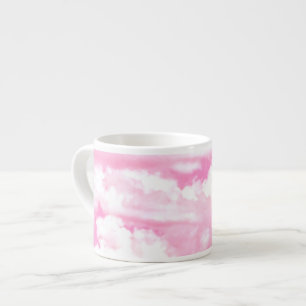 Pastel Pink Happy Clouds Decoration Espresso Cup