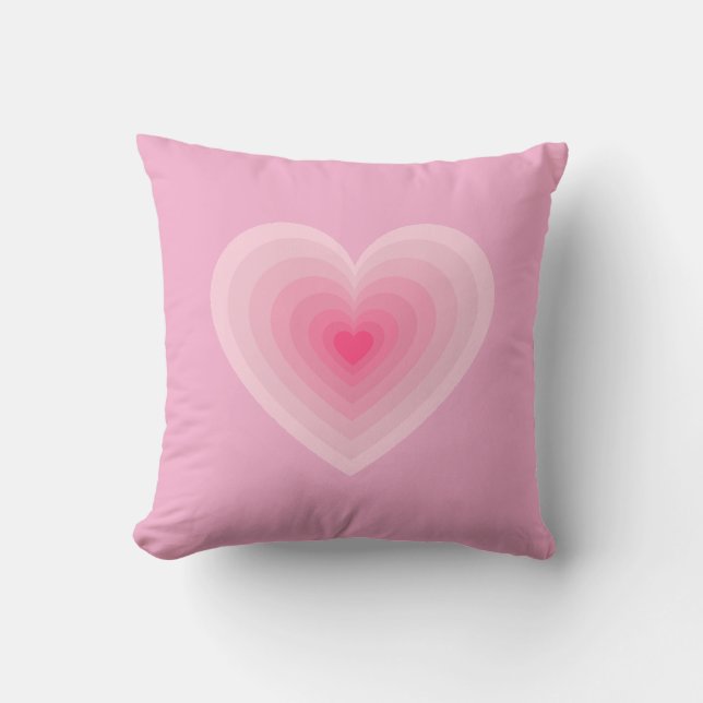 Pastel Pink Heart Design – Modern Love Symbol Cushion (Front)