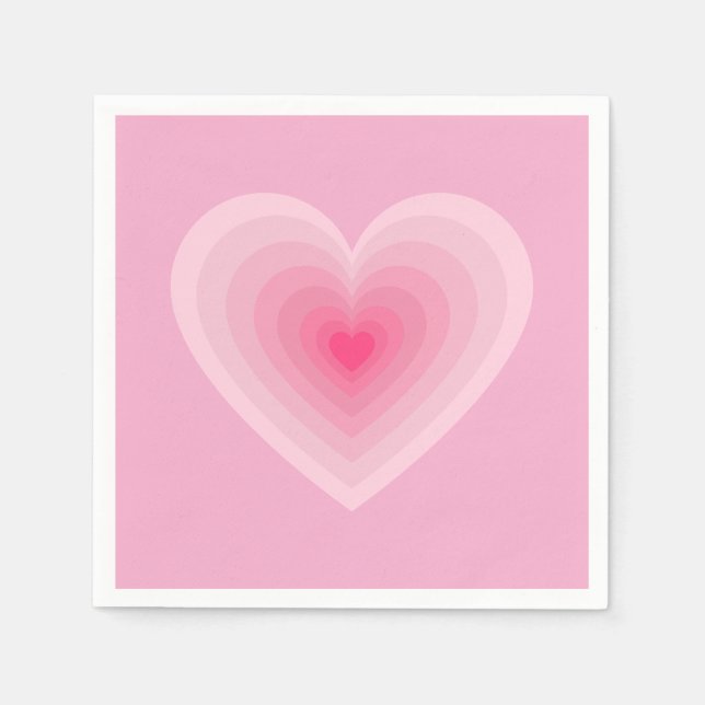 Pastel Pink Heart Design – Modern Love Symbol Napkin (Front)