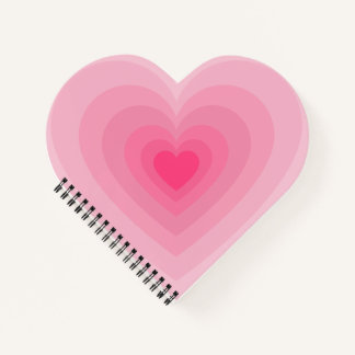 Pastel Pink Heart Design – Modern Love Symbol Notebook
