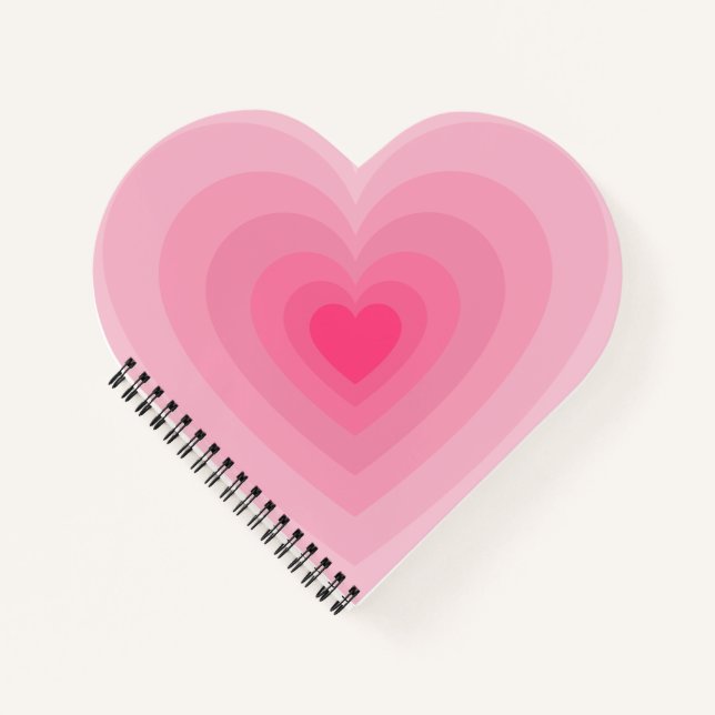 Pastel Pink Heart Design – Modern Love Symbol Notebook (Front)