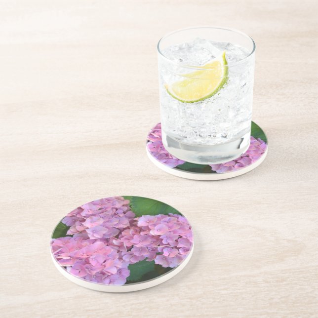 Pastel pink Hortensia hydrangea flowers   Coaster (Side)