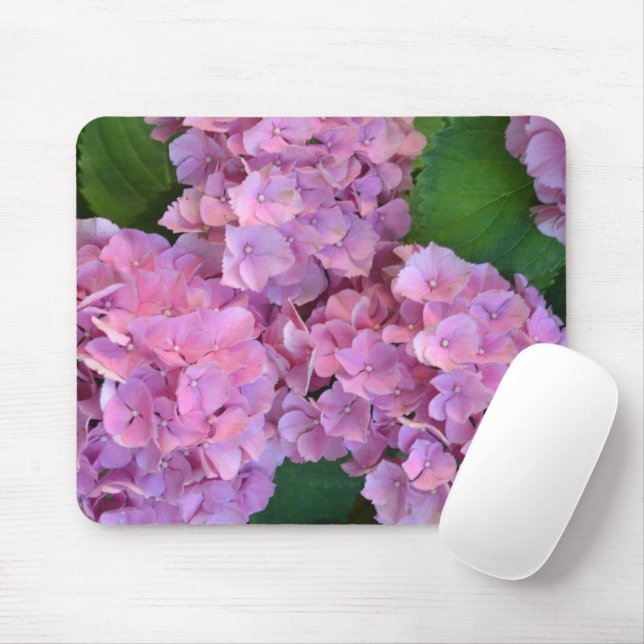 Pastel pink Hortensia hydrangea flowers  Mouse Mat (With Mouse)
