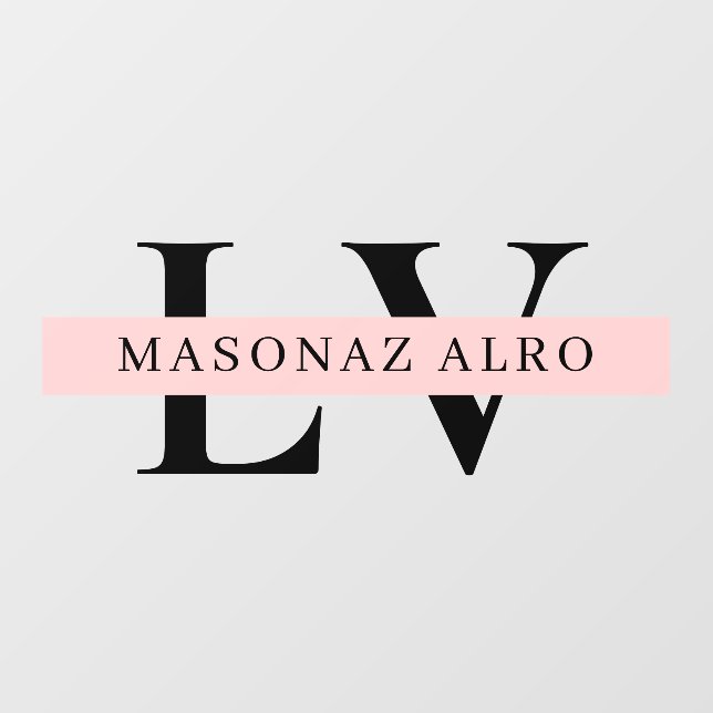 Pastel Pink Initial Personalized door sign (Sheet)