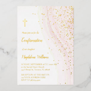 pastel pink ink and FAUX glitter   Confirmation