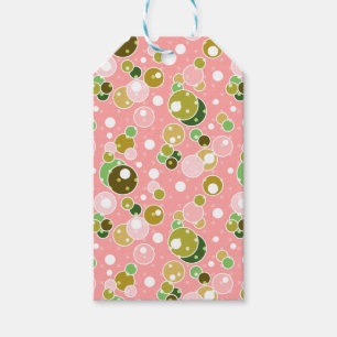 Pastel pink kids fun bubbles circles birthday cute gift tags