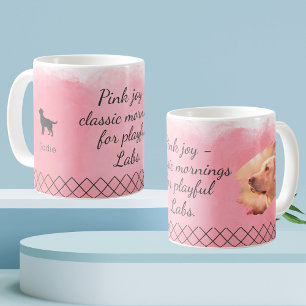 Pastel Pink Labrador Retriever Custom Photo & Name Coffee Mug