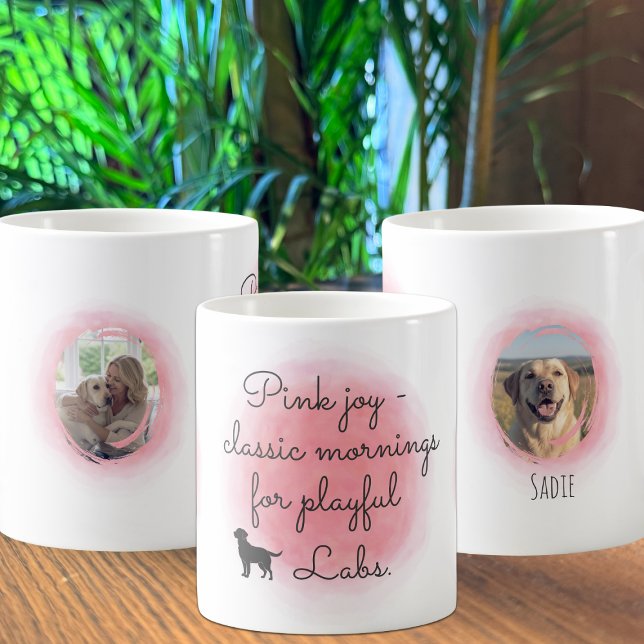 Pastel Pink Labrador Retriever Silhouette Custom  Coffee Mug (Creator Uploaded)