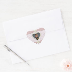 Pastel Pink Lace Pearl Baby Photo Sticker