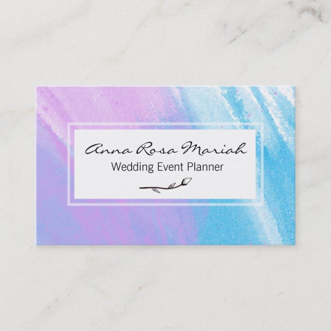 *~* Pastel Pink Lavender Rosebud Watercolor Pretty Business Card (Front)