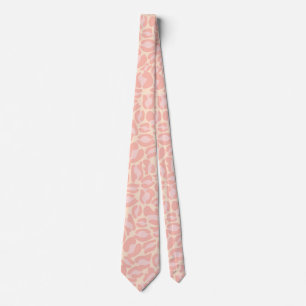 Pastel Pink Leopard Animal Print Retro Wedding Tie