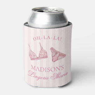Pastel Pink Lingerie Shower Bachelorette Favor Can Cooler