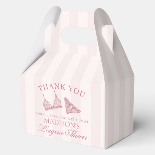 Pastel Pink Lingerie Shower Bachelorette Gable Favour Box (Front)
