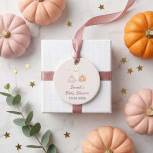 Pastel Pink Little Boo Baby Shower Round Favour Ta Tags