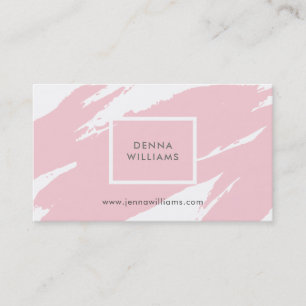 Pastel pink messy brushstrokes business card