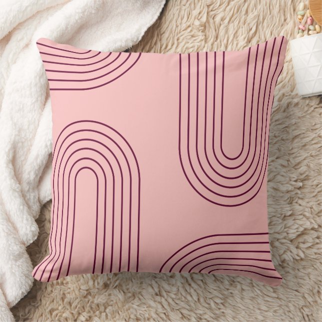 pastel pink mid century modern retro geometric   cushion (Blanket)