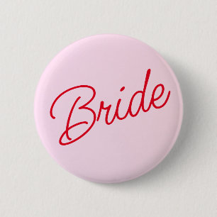 Pastel Pink Minimal Bride Button