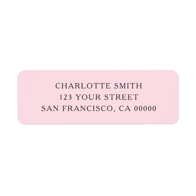 Pastel pink minimalist modern and simple address (Front)