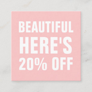 Pastel pink minimalist trendy simple discount card