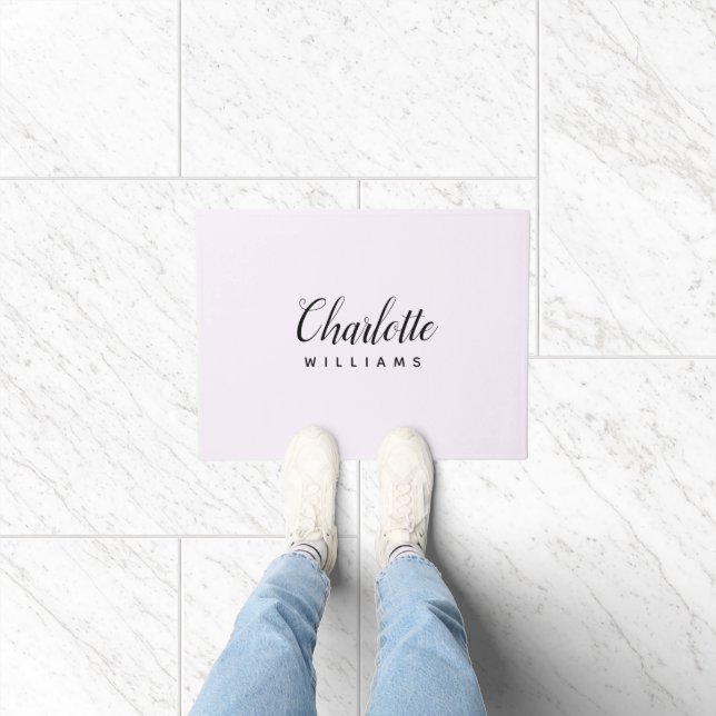 Pastel Pink Monogram Door Mat – Custom Design (Indoor)
