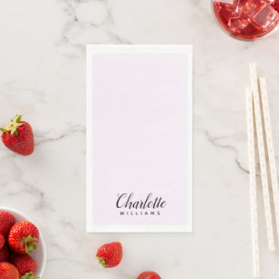 Pastel Pink Monogram Paper Napkins – Custom Design