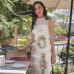 Pastel Pink Nutcracker Custom Christmas Apron