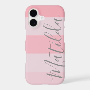 Pastel Pink Ombre Stripe Personalised Name