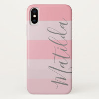 Pastel Pink Ombre Stripe Personalised Name
