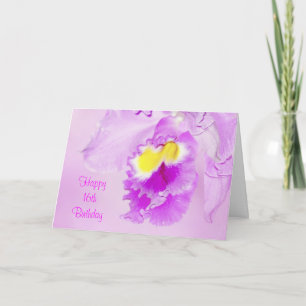 Pastel Pink Orchid 16th Happy Birthday Card