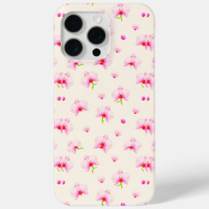 Pastel pink orchids iPhone 15 pro max case