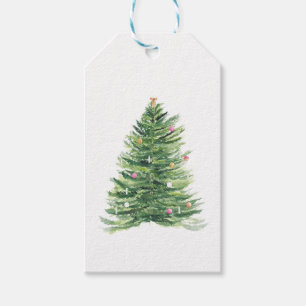 Pastel Pink Ornaments Bulbs Christmas Tree Gift Tags