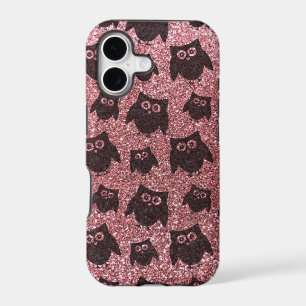 pastel pink owl glitter pattern