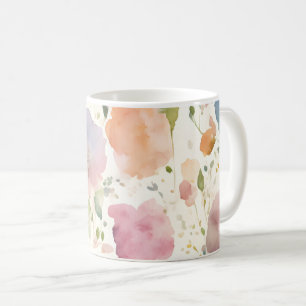 Pastel Pink Peach Lilac Wildflowers Florals By Ava Coffee Mug