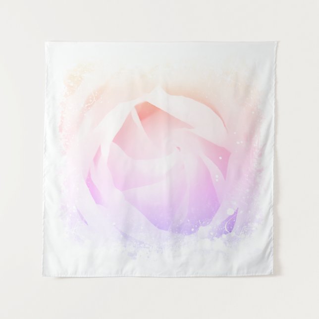 *~* Pastel Pink Peach Rose Floral AR8 Tapestry (Front)