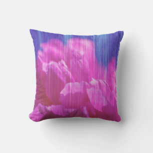 Pastel Pink Peony Flowers Sky Cushion Throw Pillow