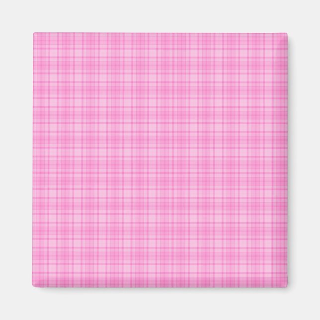 Pastel Pink Plaid Magnet (Front)